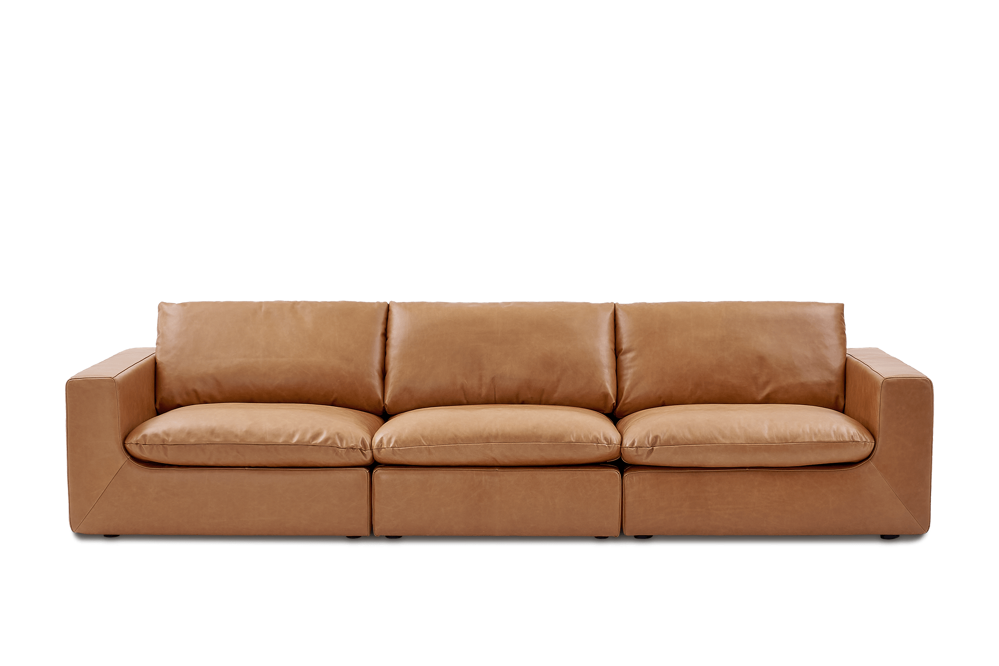 Dawson Leather Extended Sofa, Cocoa