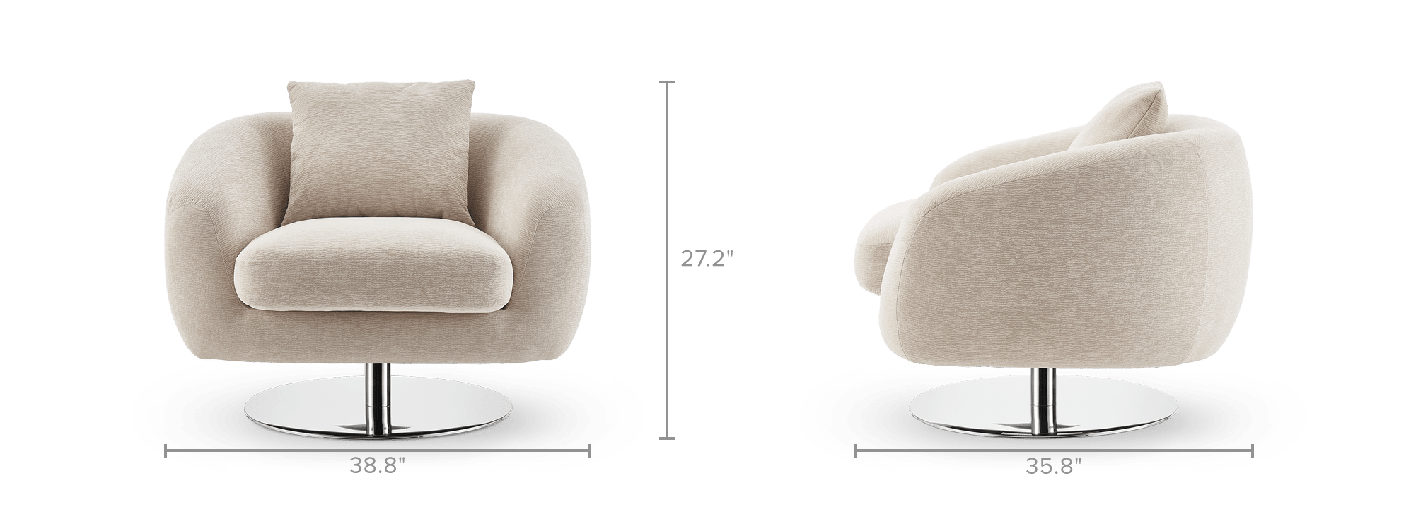 dimension of Xander Performance Swivel Armchair