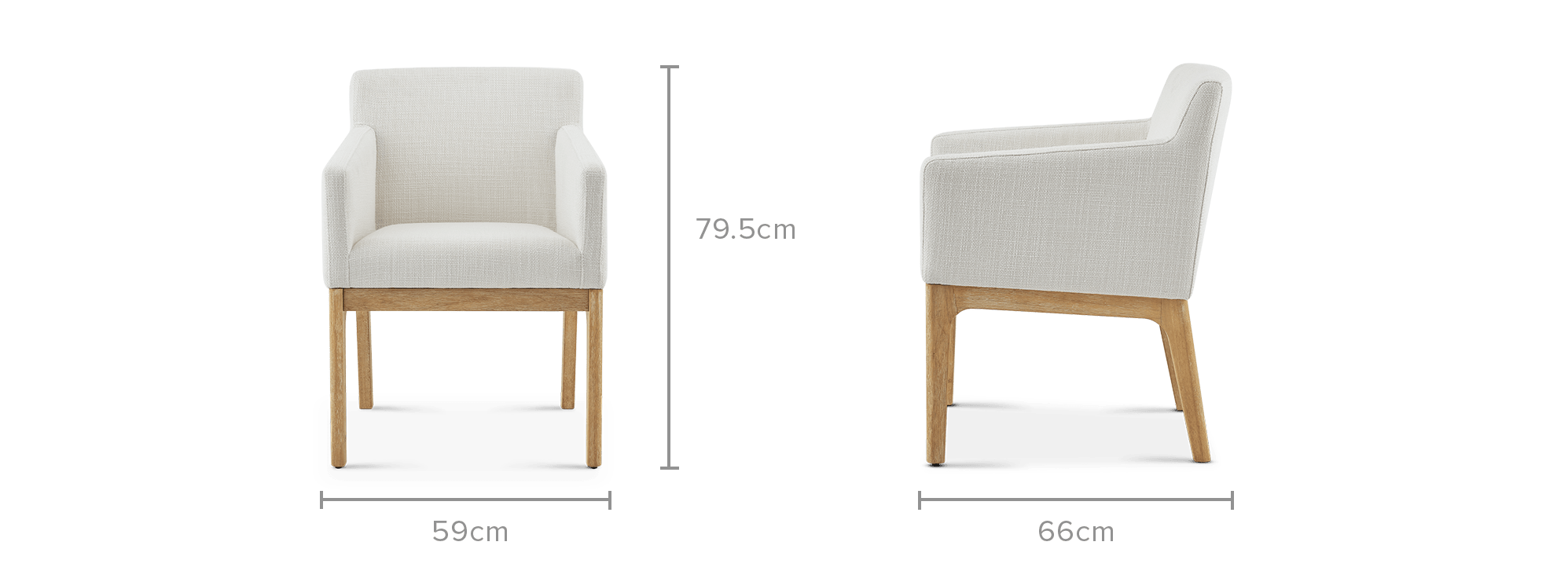 dimension of Elliot Performance Fabric Dining Arm Chair