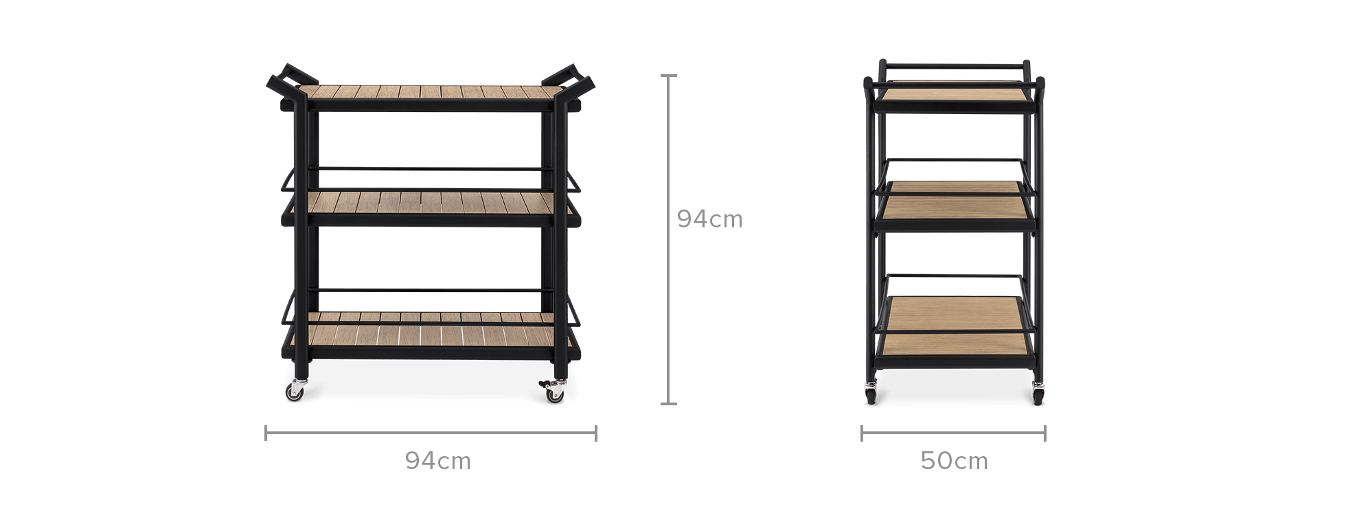 dimension of Sorrento Outdoor Bar Cart