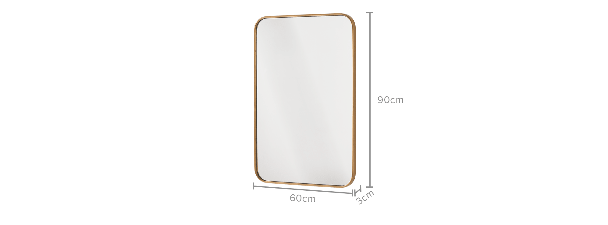 dimension of Aria Rounded Rectangle Wall Mirror
