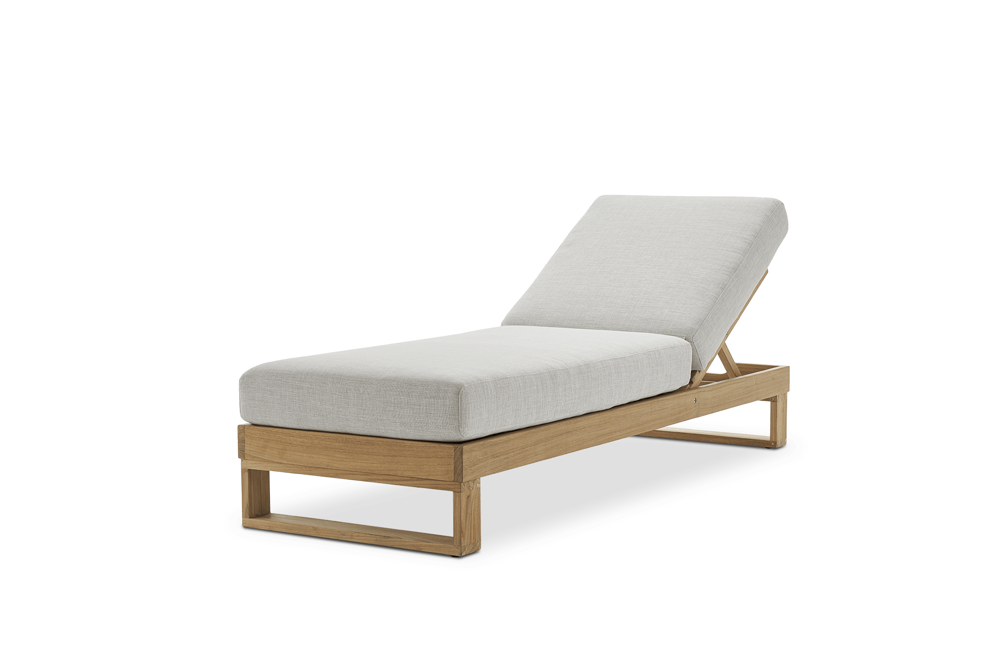Rio Outdoor Teak Chaise Lounge, Natural Beige