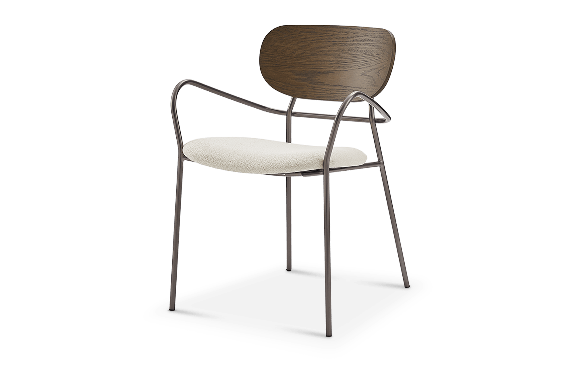 Winslow Bentwood Dining Arm Chair, Performance Chalk Bouclé
