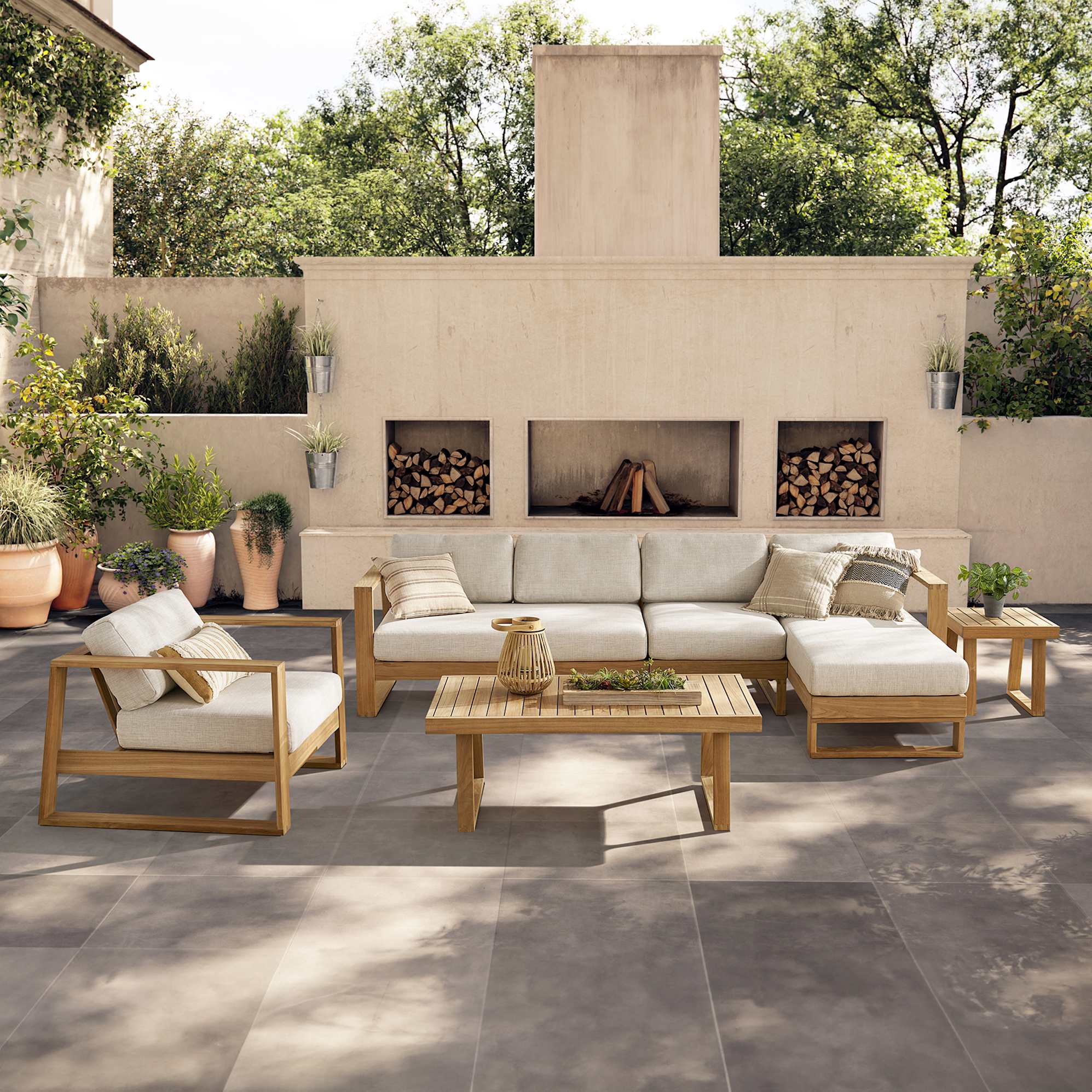 Rio Outdoor Extended Chaise Sectional Sofa 2