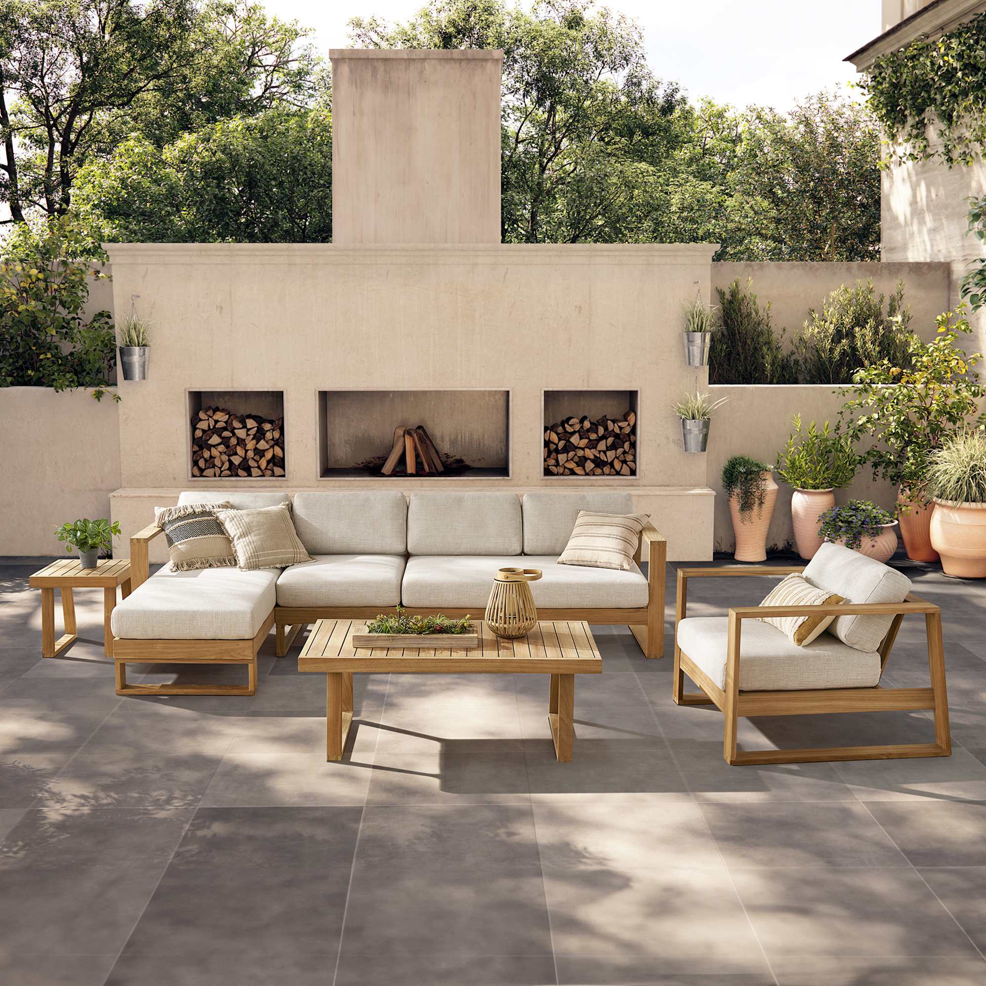 Rio Outdoor Extended Chaise Sectional Sofa 2