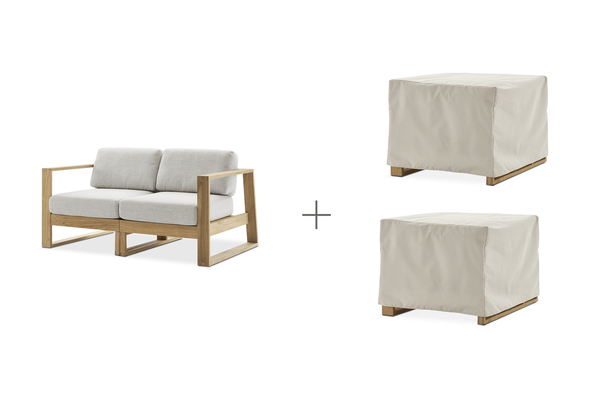 Rio Outdoor Teak 2 Seater Sofa 1