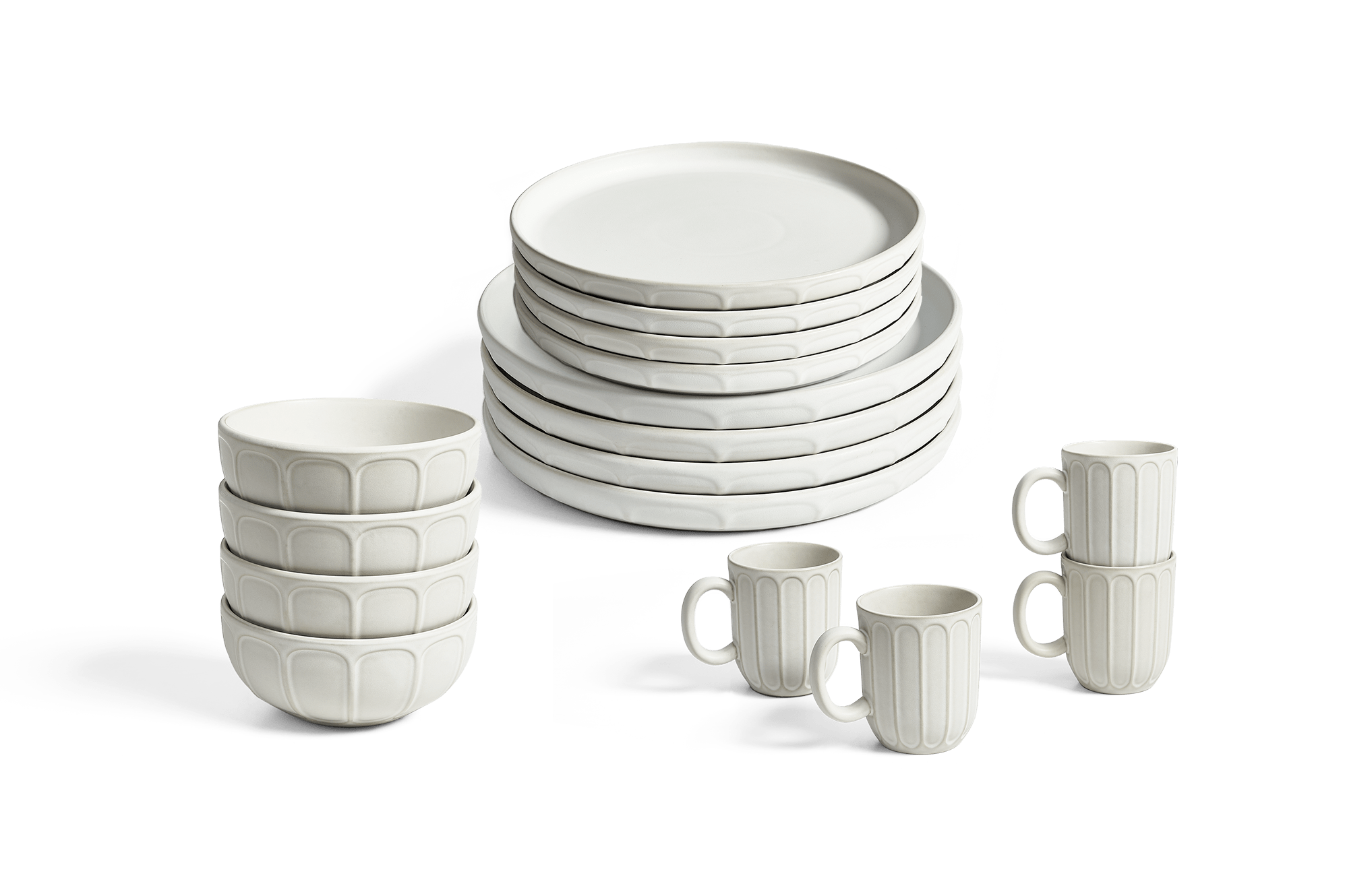 Grace 16-Piece Dinnerware Set, Snow White