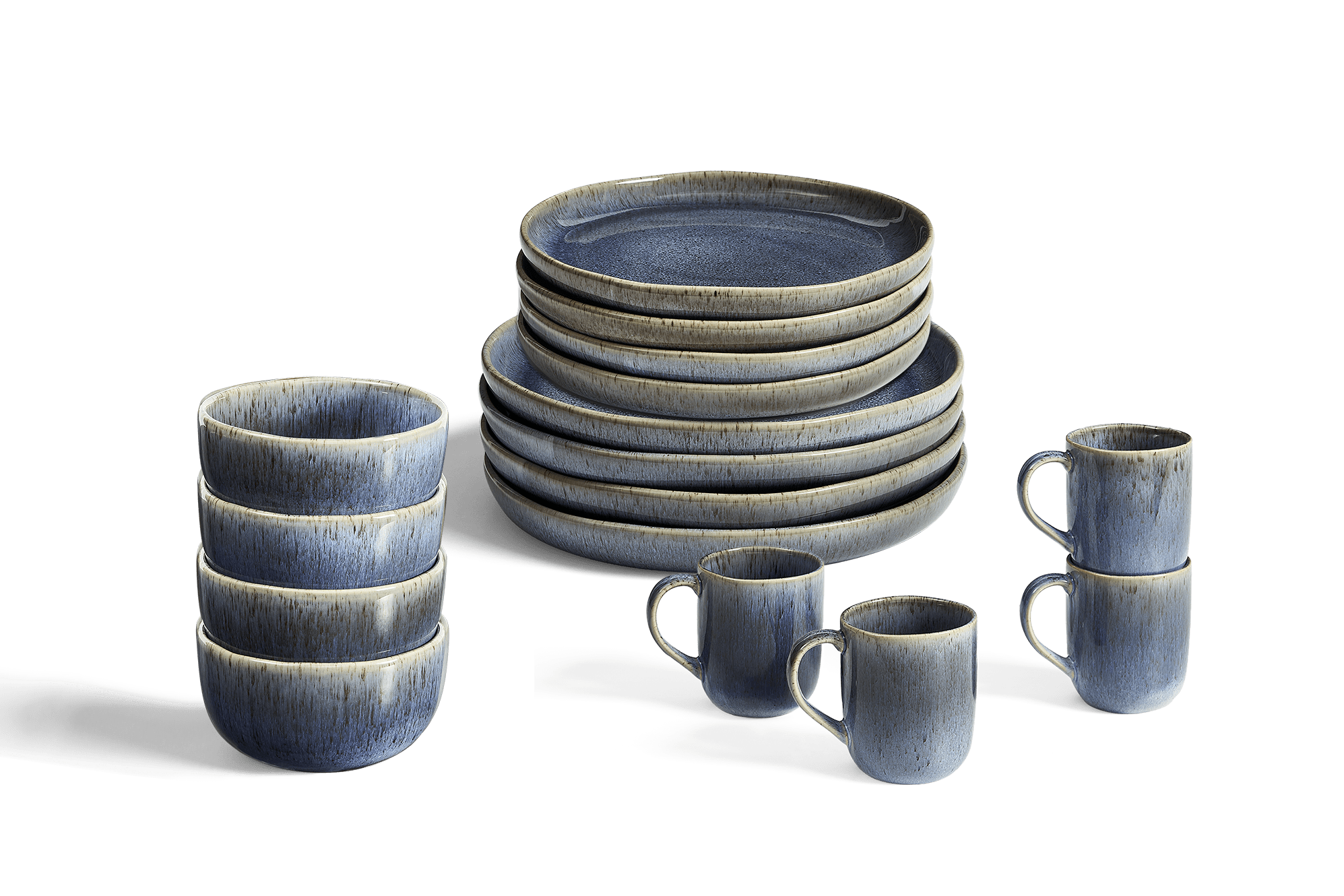 Renoir 16-Piece Dinnerware Set, Moonlight Blue