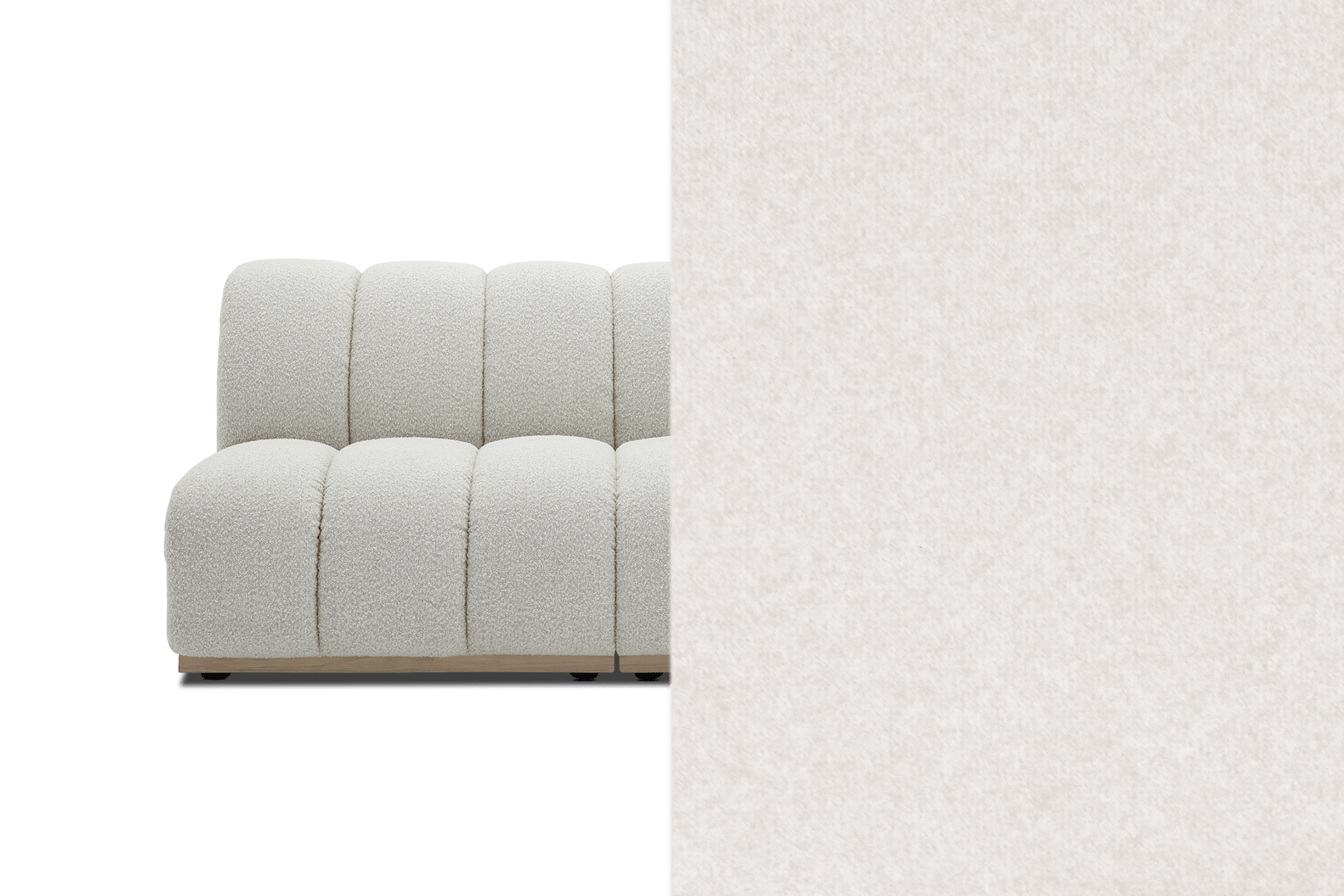 Marlow Armless Sofa Customized, (Performance Peyton) Ivory (White Wash Leg)