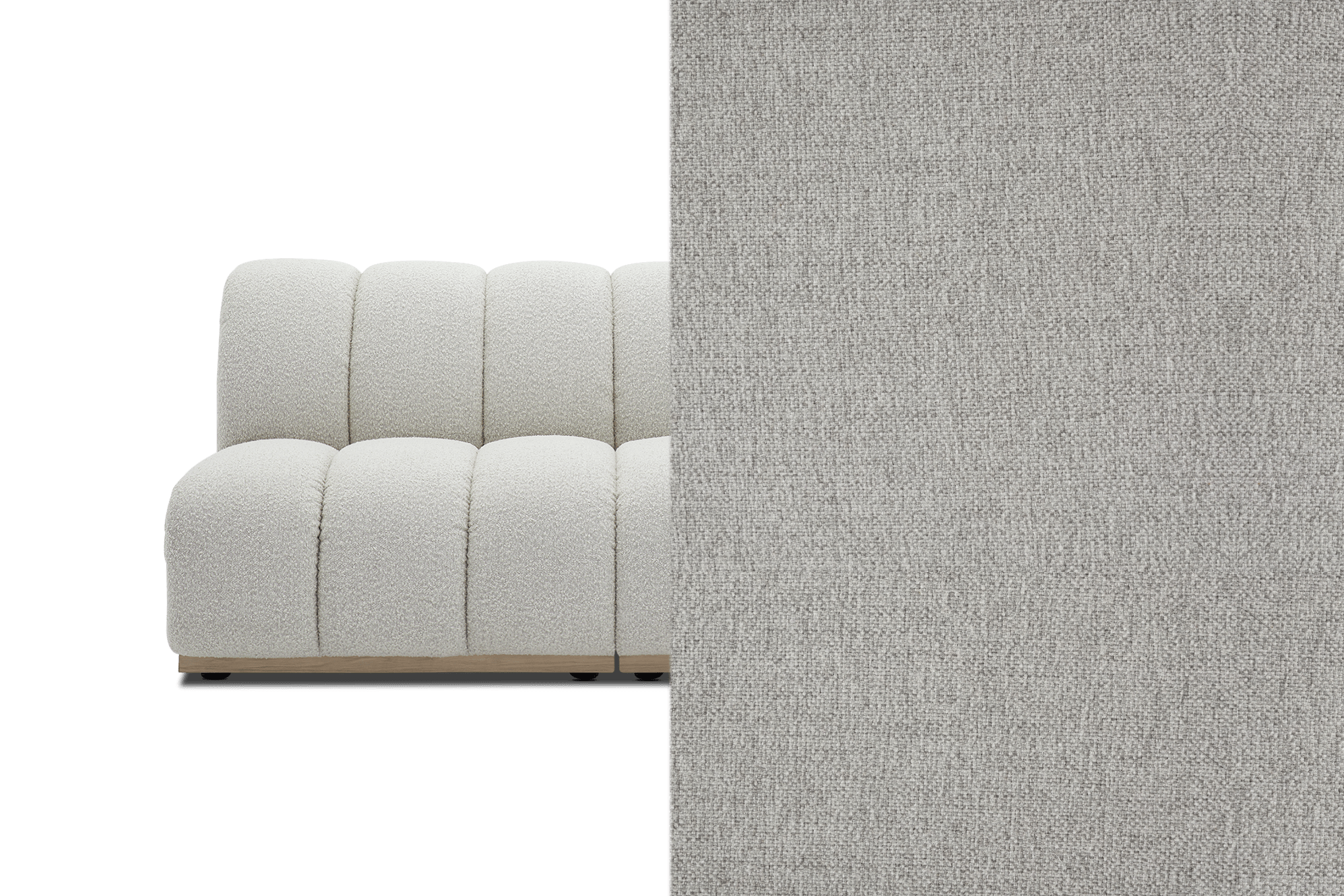 Marlow Curve 3 Seater Sofa Customized, (Performance Peyton) Dove Grey (White Wash Leg)