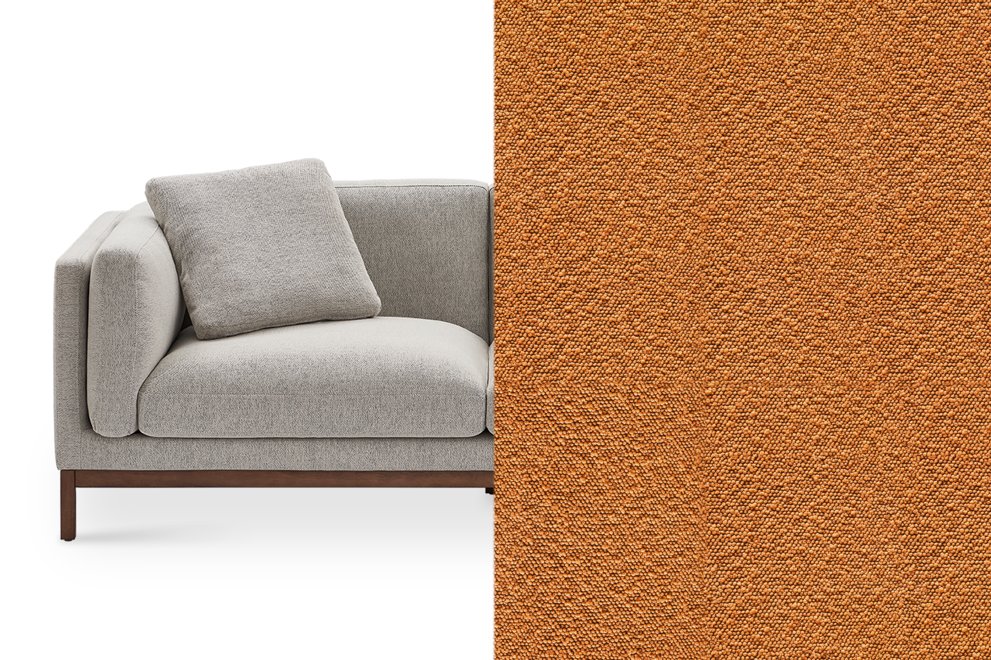 Owen Armchair Customised, (Performance Infinity) Ginger (Walnut Leg)