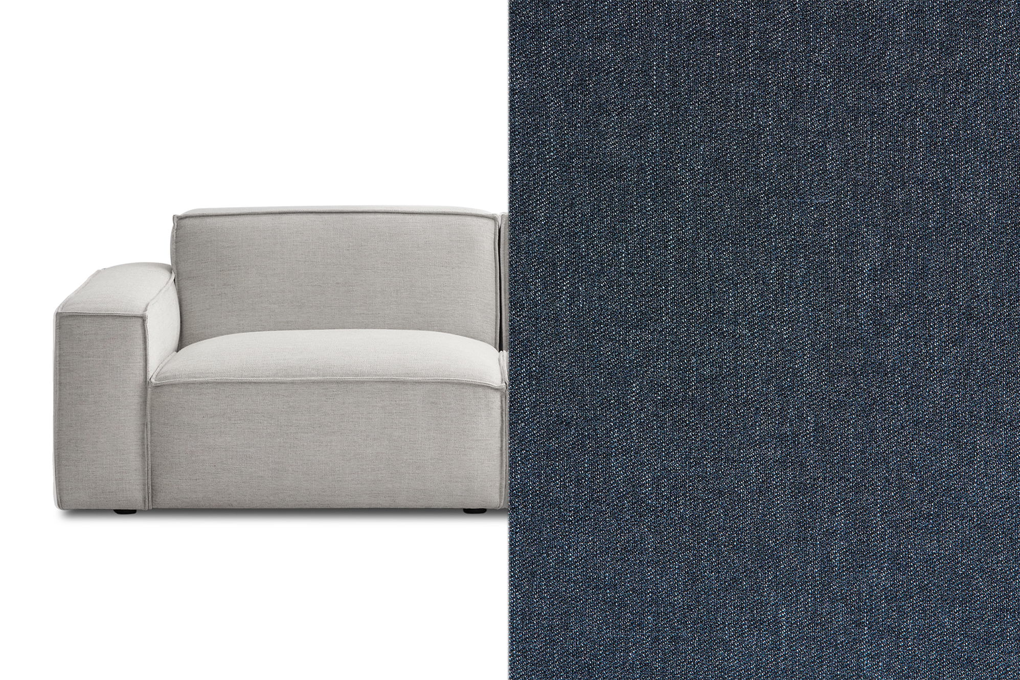 Jonathan Corner Sofa Customized, (Twill) Indigo Blue