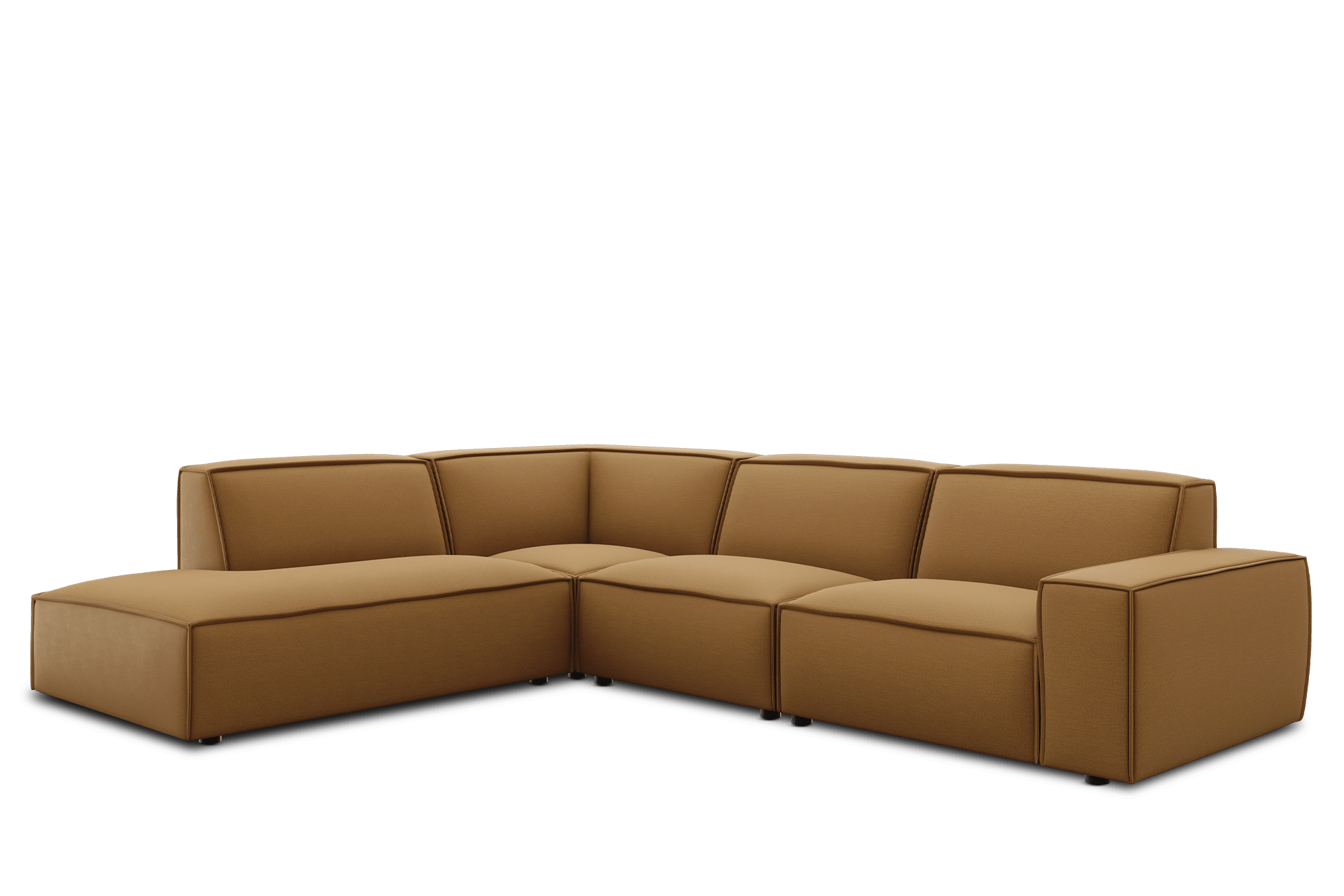 Jonathan Extended Side Chaise Sectional Sofa Left Facing Customized, (Performance Peyton) Cumin