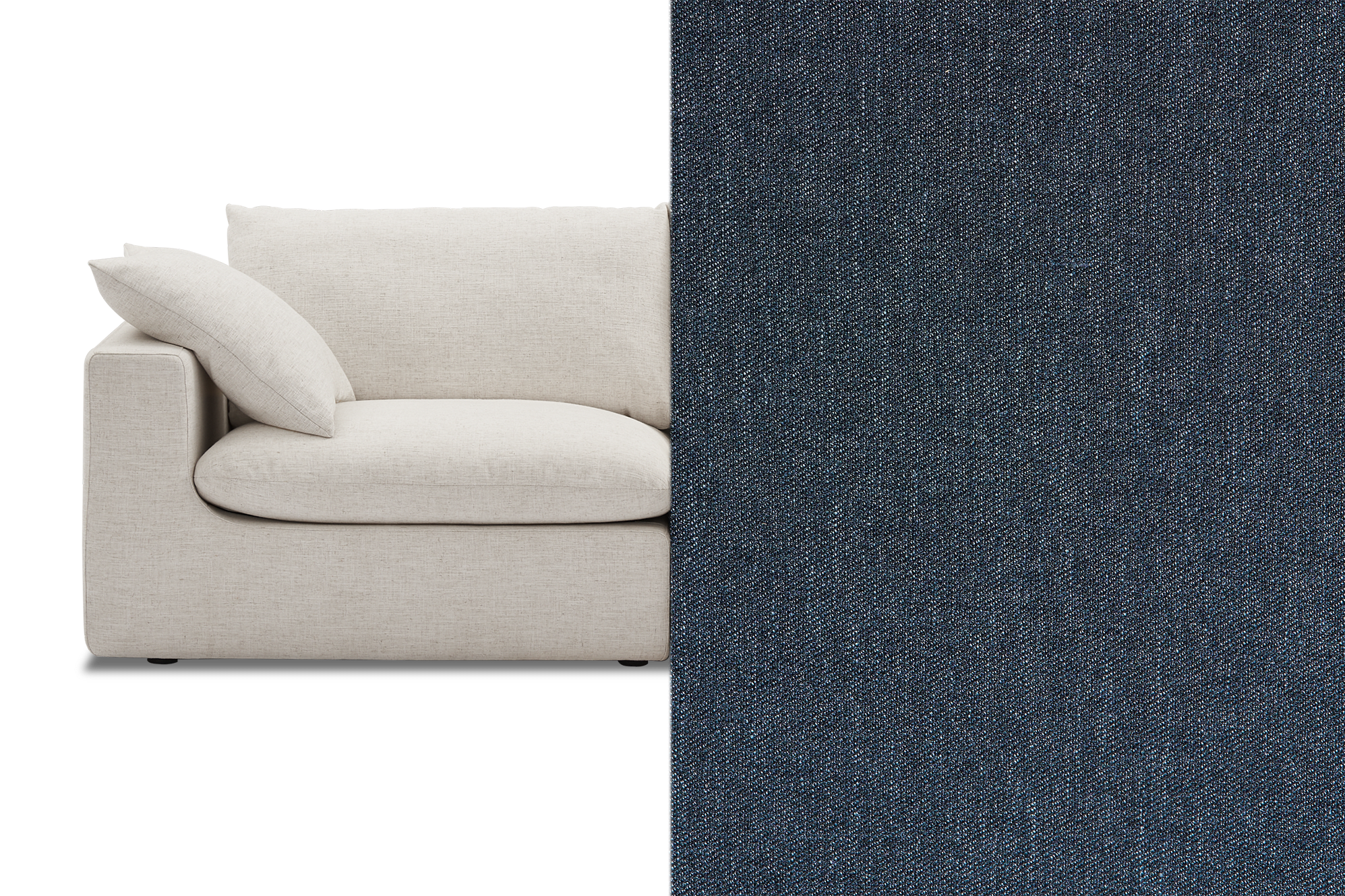 Dawson Armless Sofa Customised, (Twill) Indigo Blue