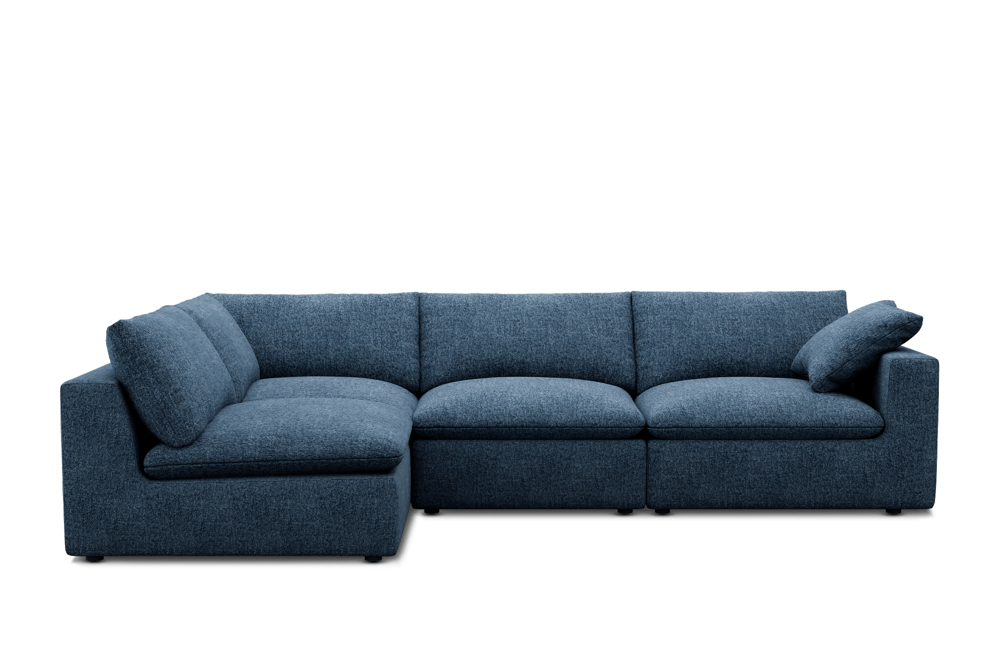 Dawson Chaise Sectional Sofa Left Facing Customized, (Twill) Indigo Blue