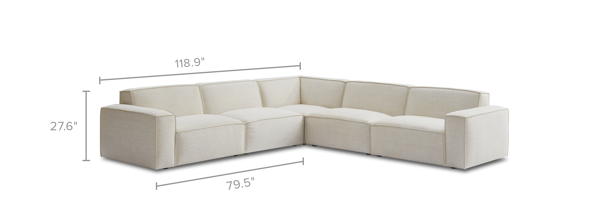 dimension of Jonathan L-Shape Sectional Sofa