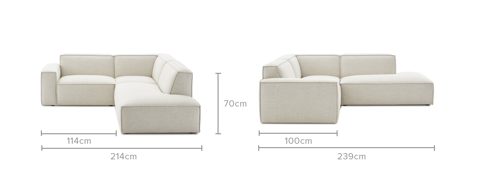 dimension of Jonathan Side Chaise Sectional Sofa