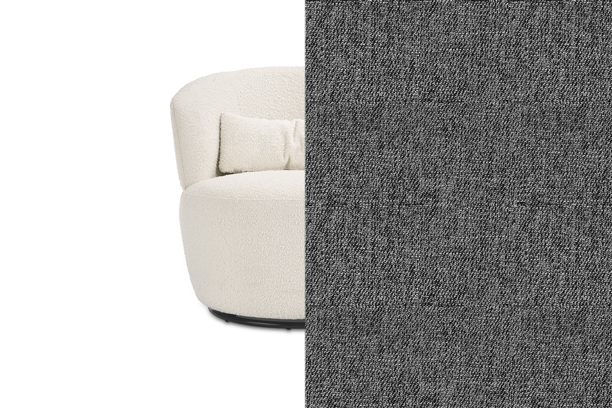 Amber Swivel Chair Customized, (Twill) Charcoal Grey