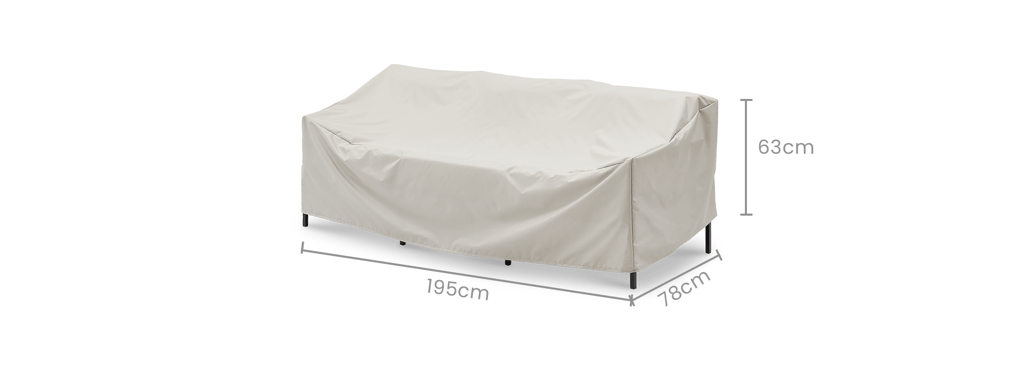 dimension of Sorrento Outdoor 3 Seater Sofa Cover