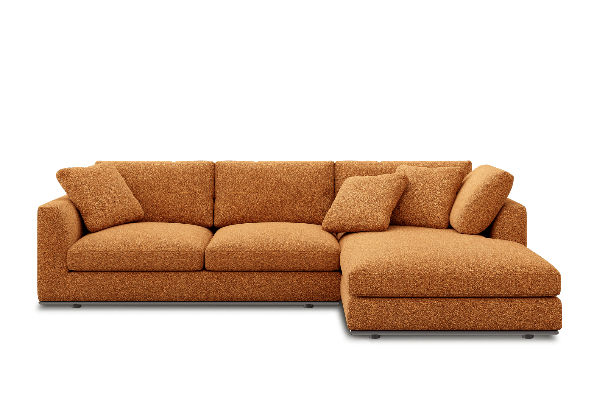 Hamilton Chaise Sectional Sofa Right Facing Customised, (Performance Infinity) Ginger