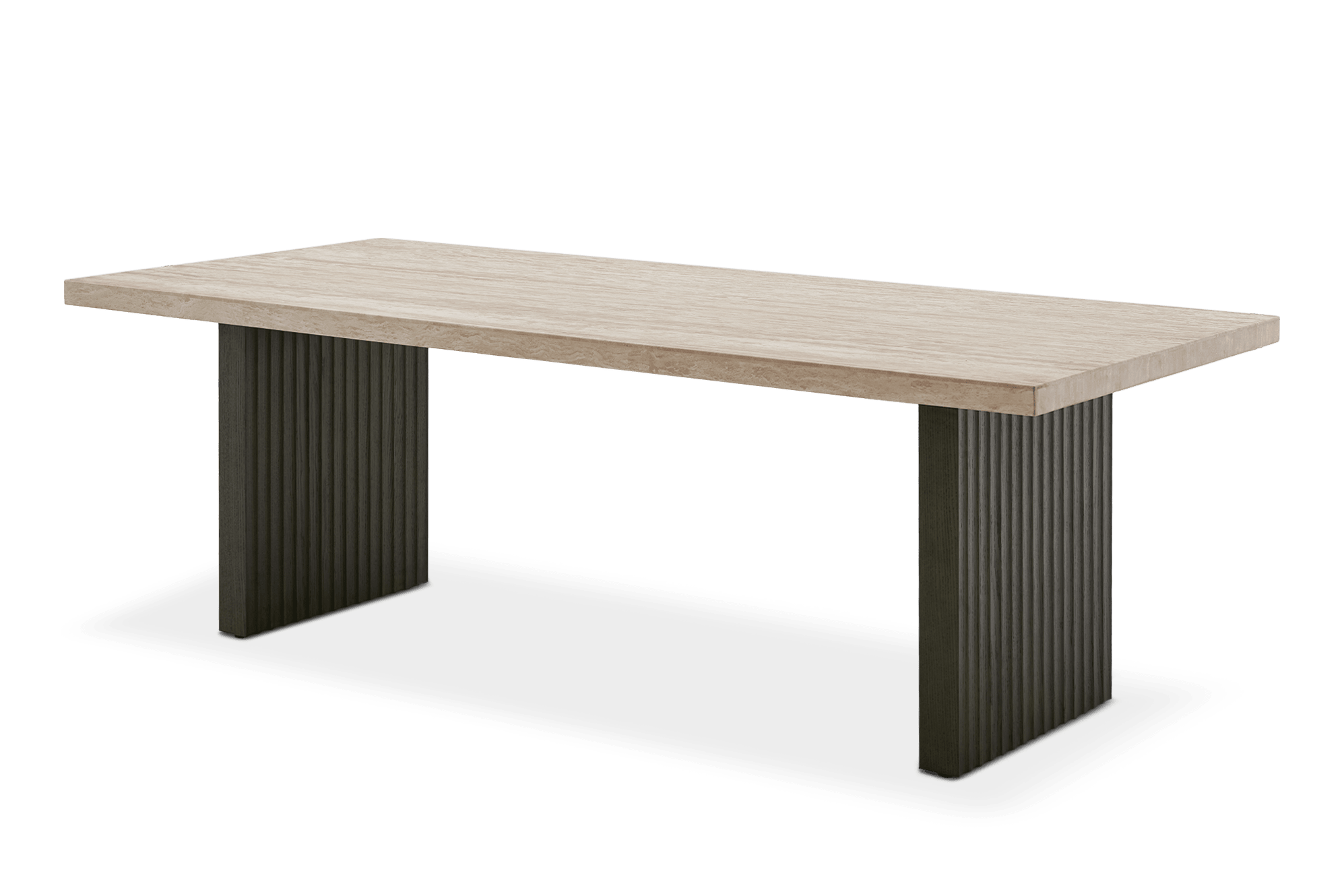 Sloane Travertine Dining Table, 88.6"