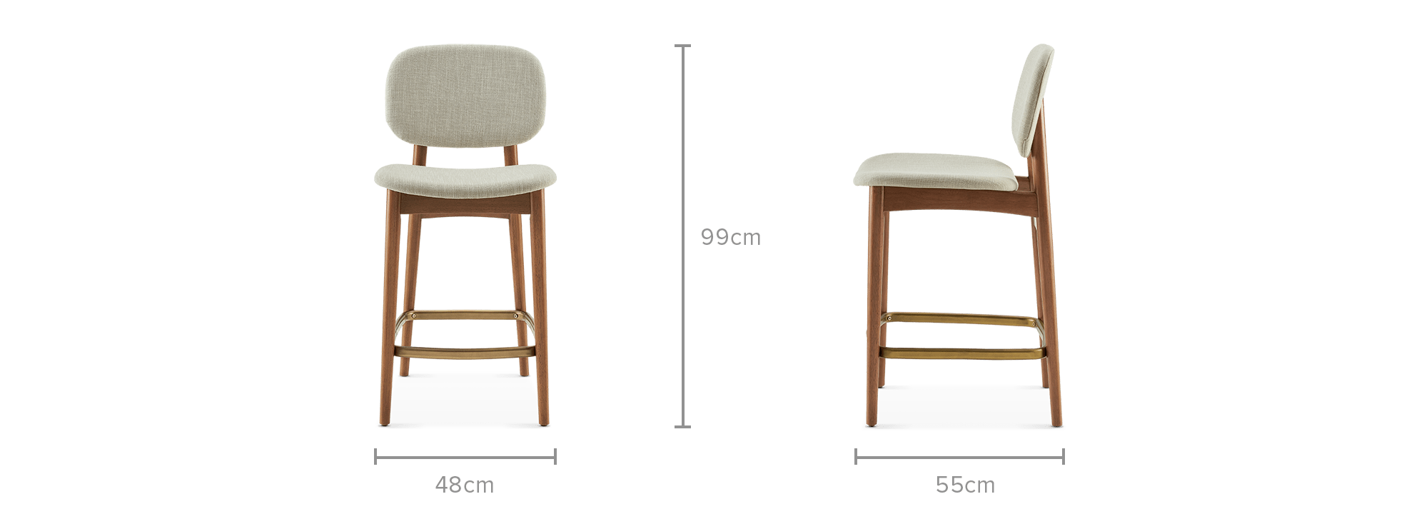 dimension of Kelsey Counter Stool