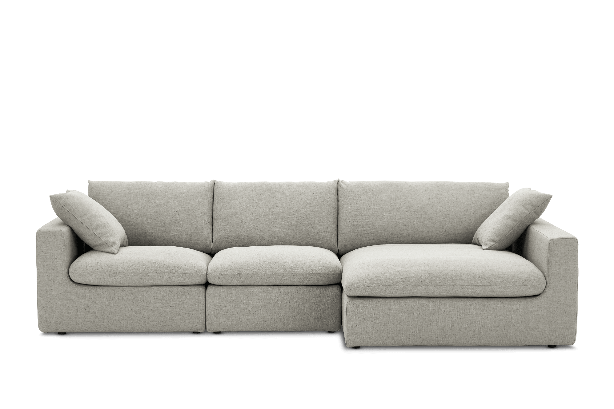 Dawson Wide Chaise Sectional Sofa Right Facing, (Navagio) Seagull