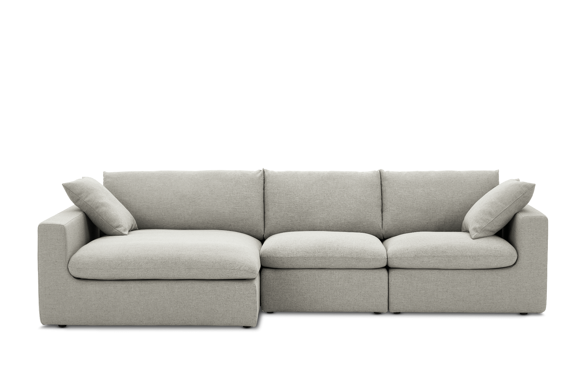 Dawson Wide Chaise Sectional Sofa Left Facing, (Navagio) Seagull