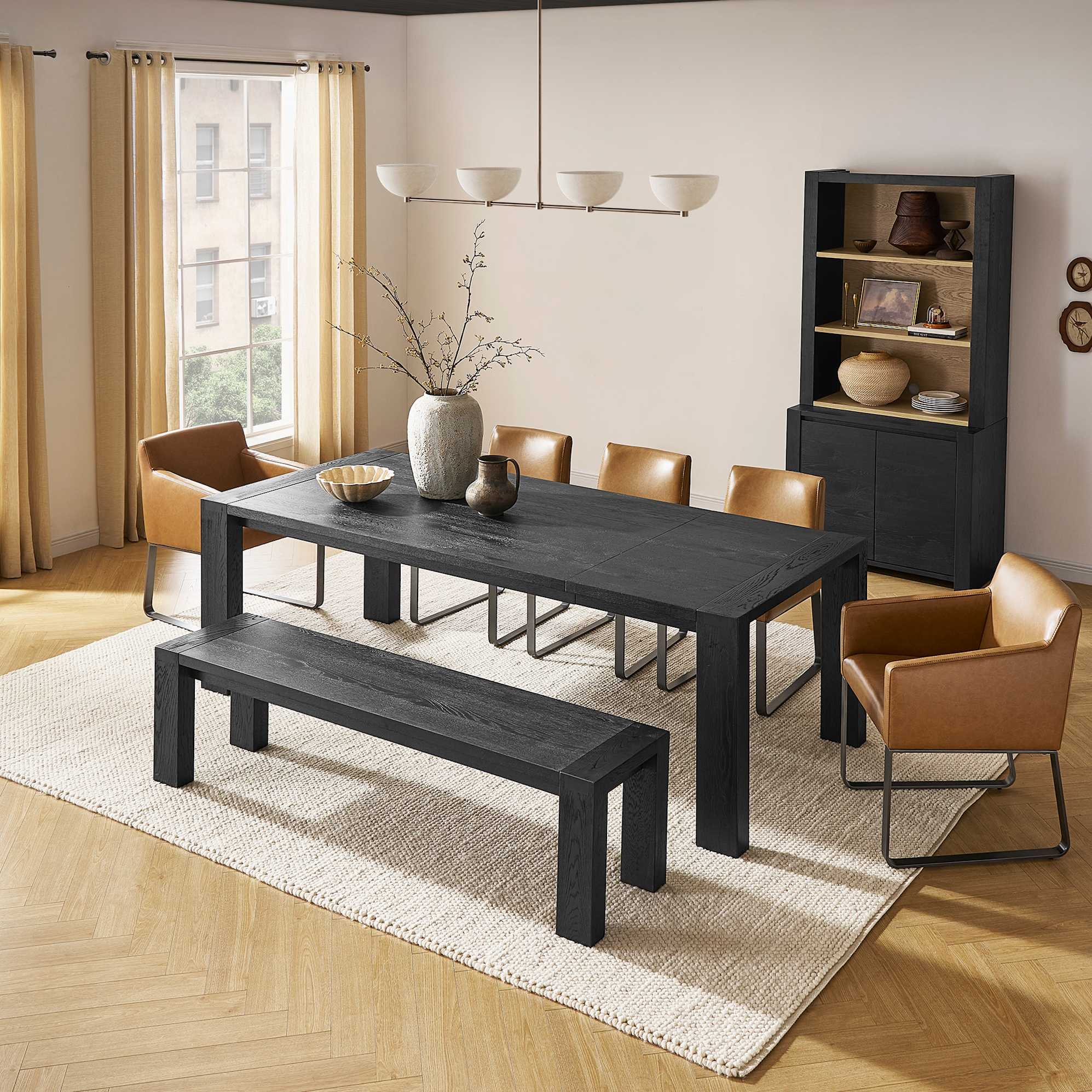 Bradley Extendable Dining Table 74.8"-94.5", Ebony lifestyle