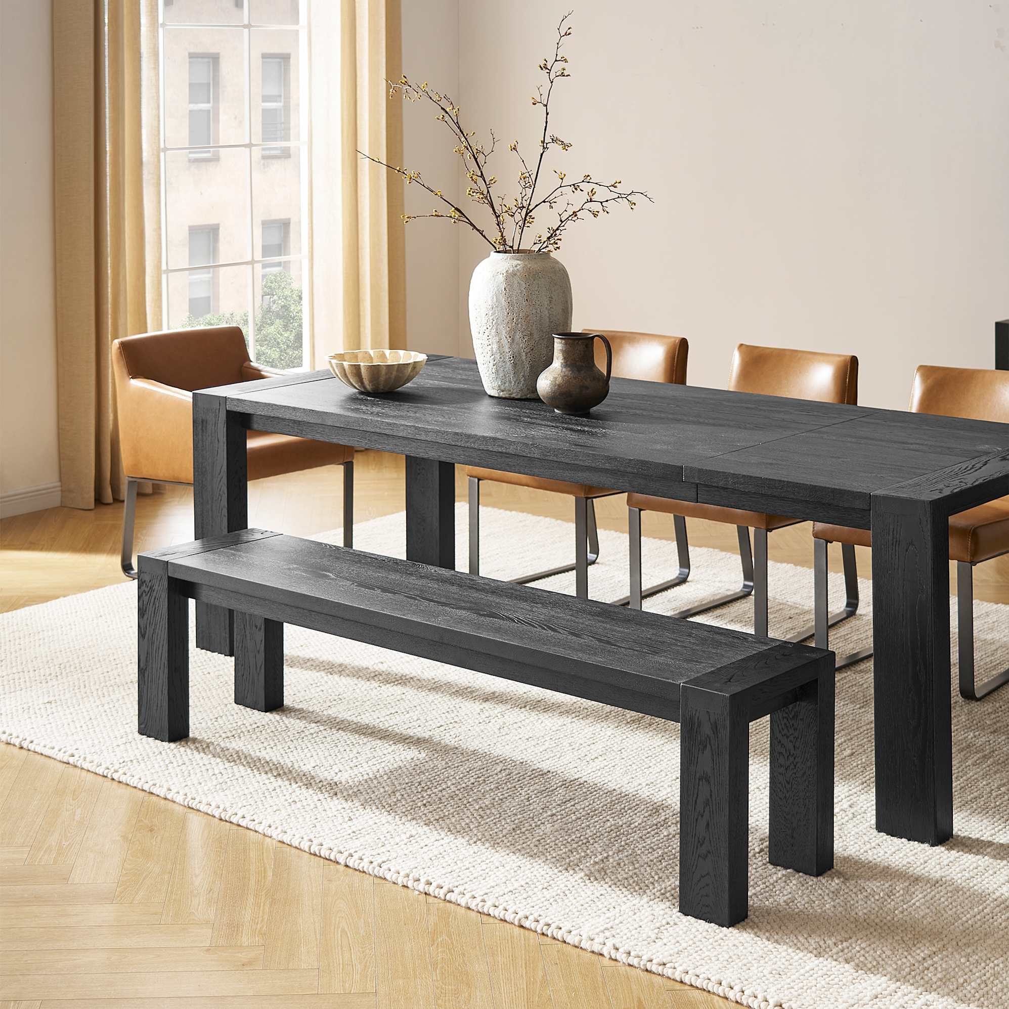 Bradley Bench 180cm, Ebony lifestyle
