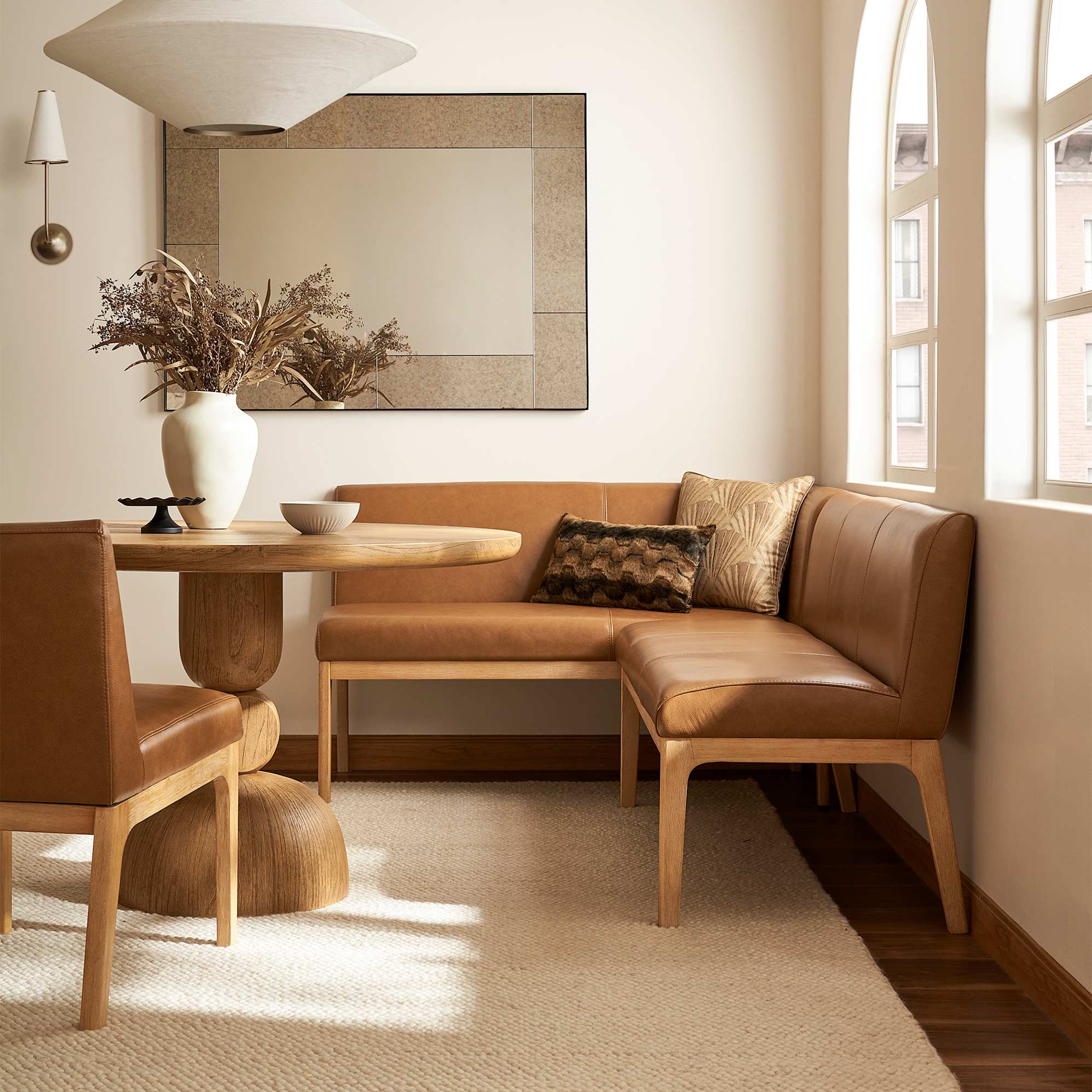 Elliot Leather L-Shape Banquette 2
