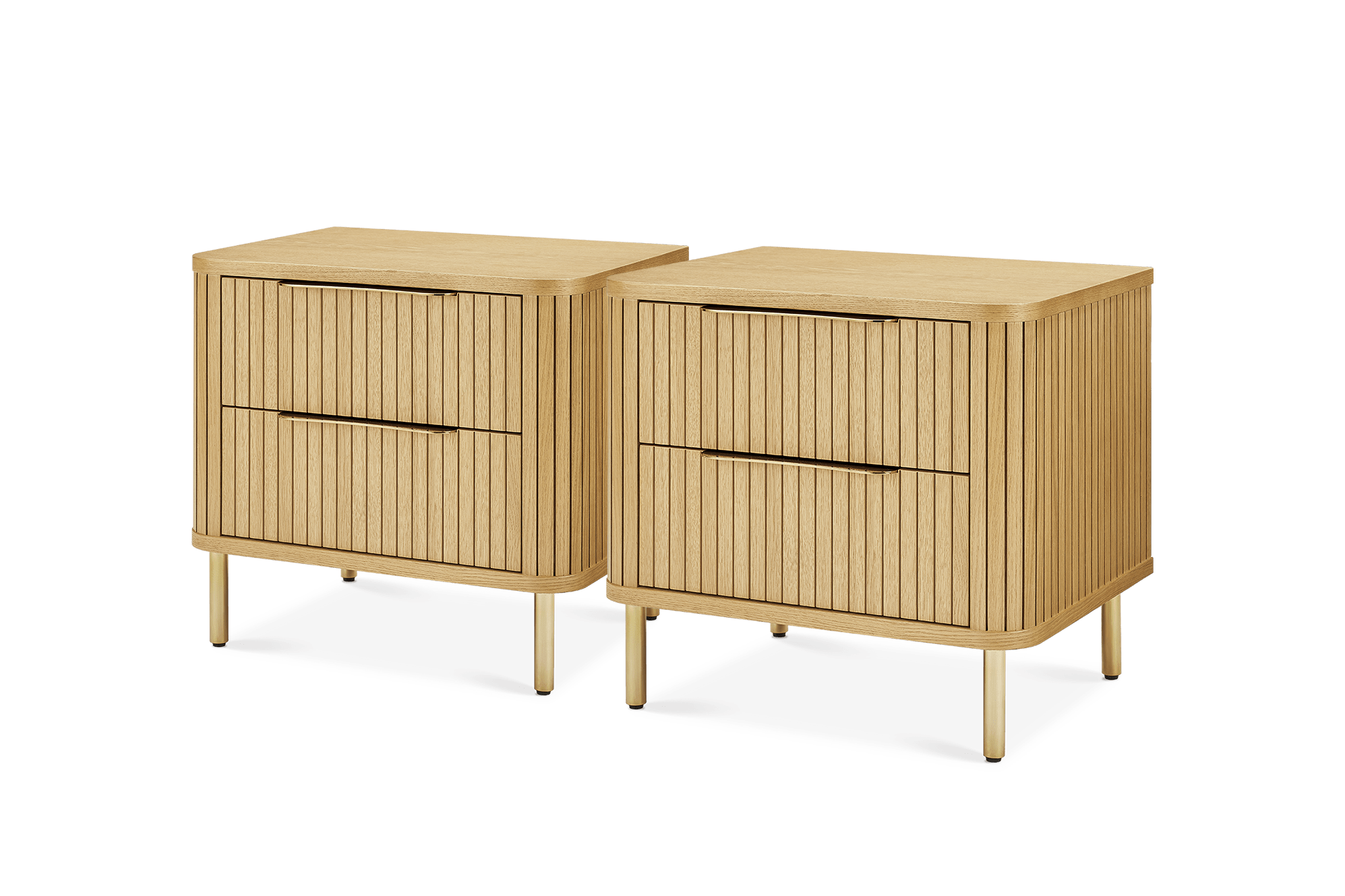 Harper Bedside Table Set of 2, Natural