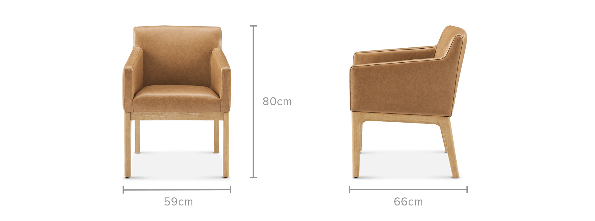 dimension of Elliot Leather Dining Arm Chair
