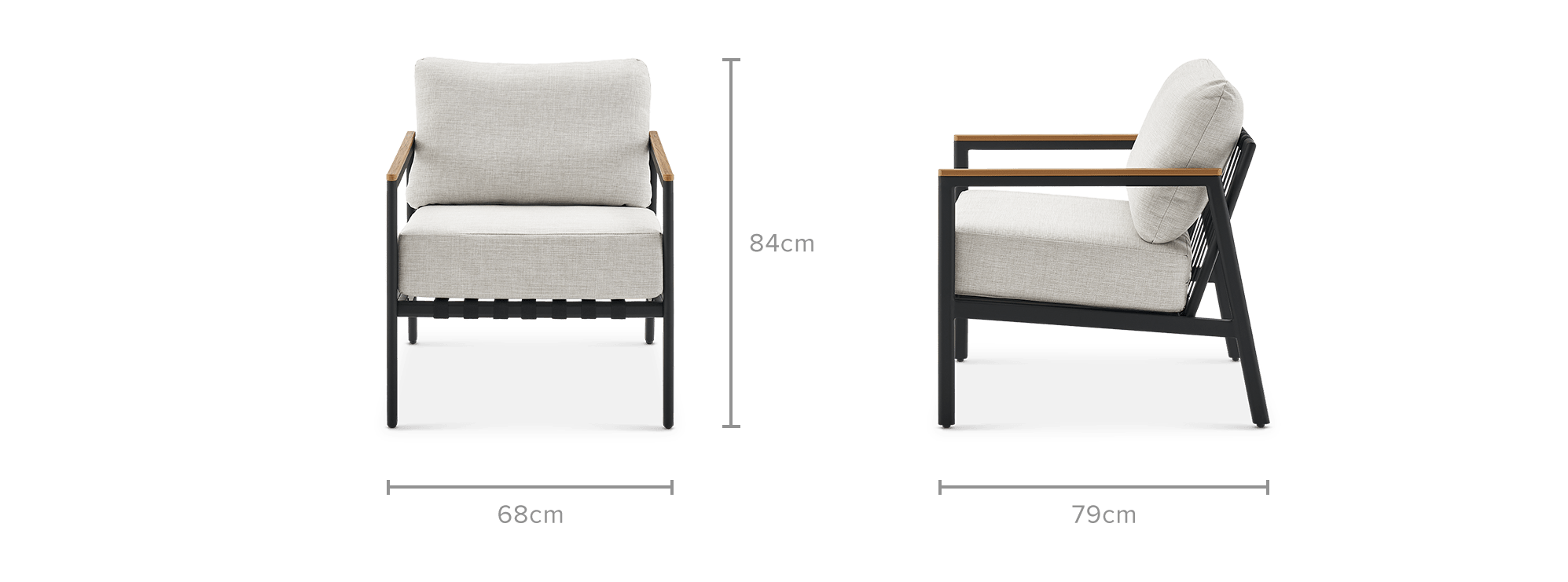dimension of Sorrento Outdoor Lounge Chair Set