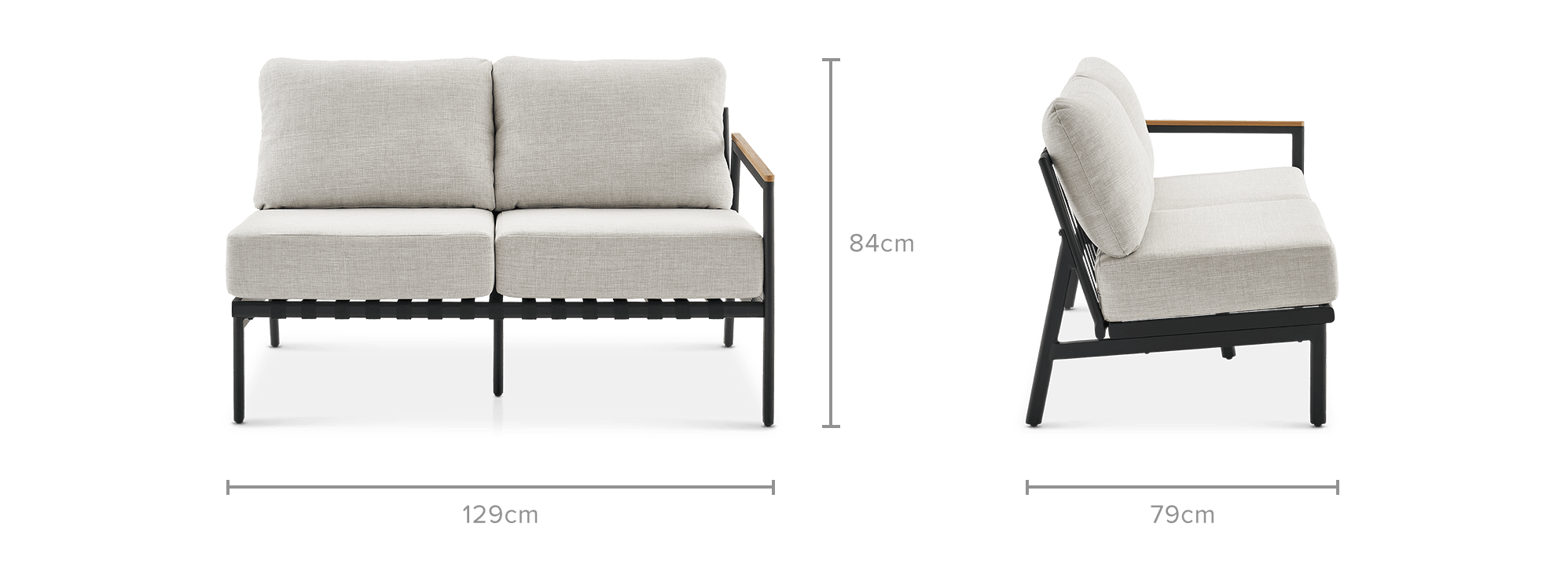 dimension of Sorrento Outdoor Right Facing 2 Seater Sofa