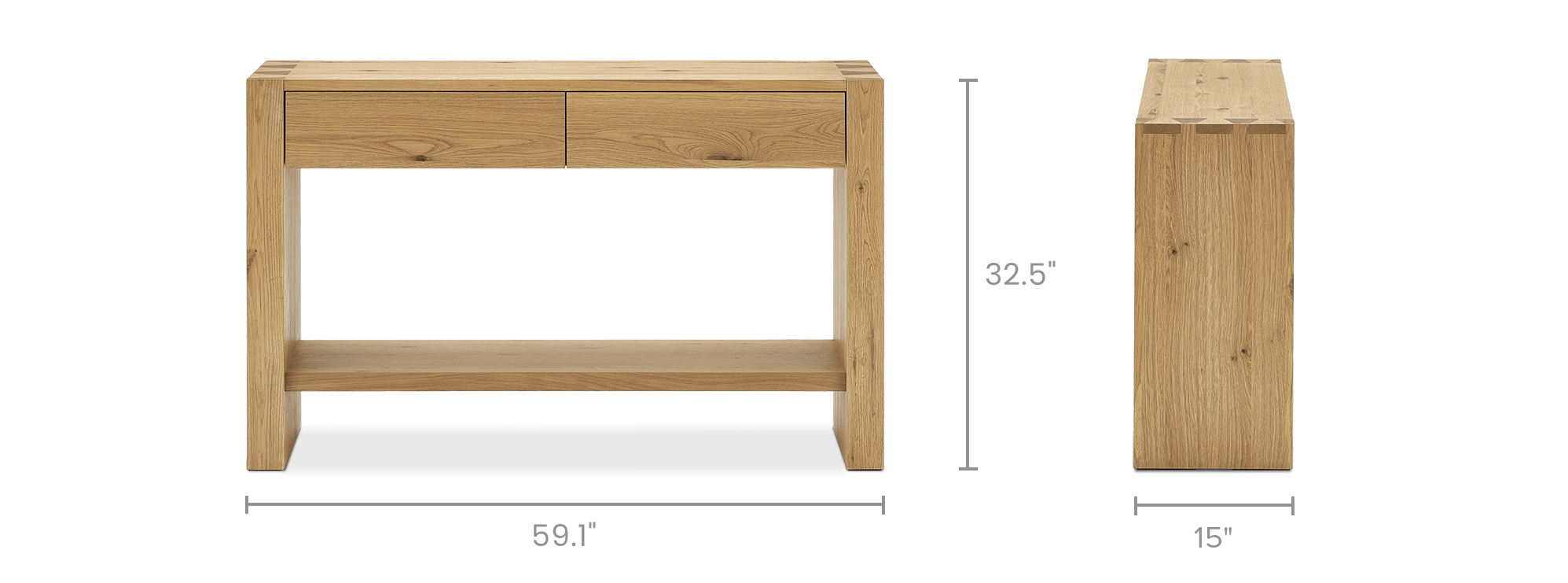 dimension of Bradley Console Table with Drawers