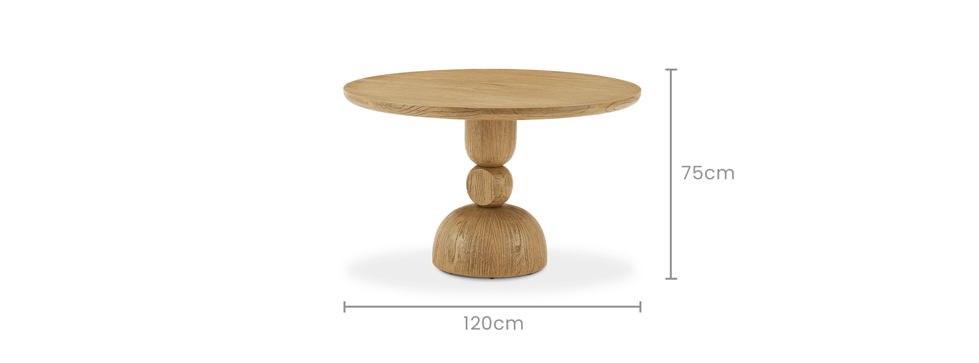 dimension of Brooke Round Dining Table