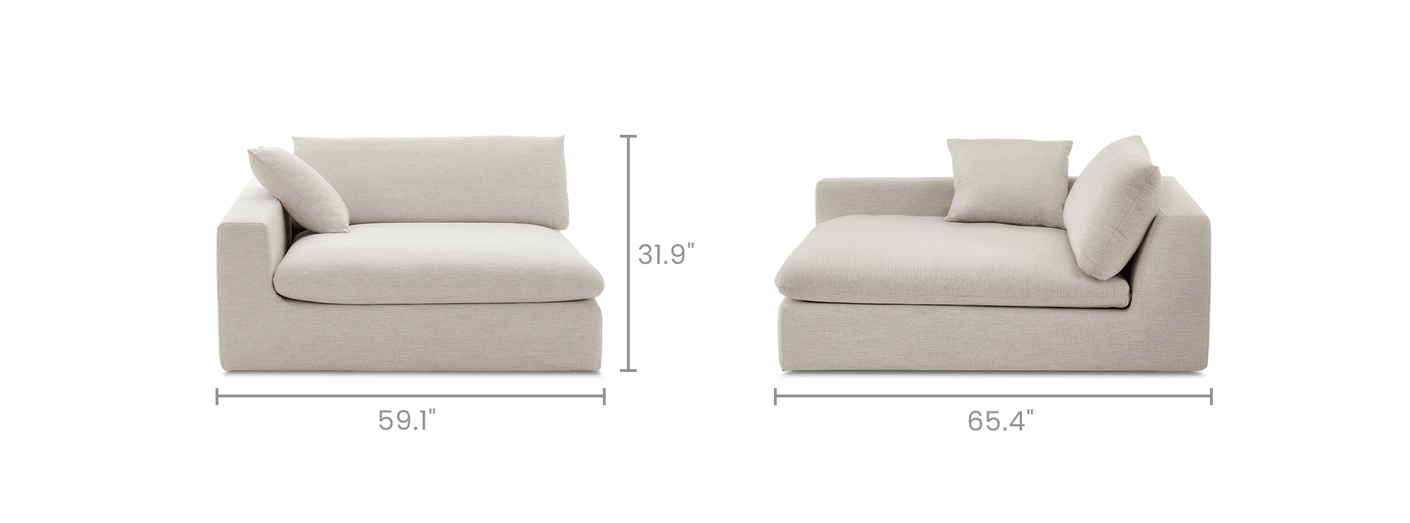 dimension of Dawson Left Wide Chaise