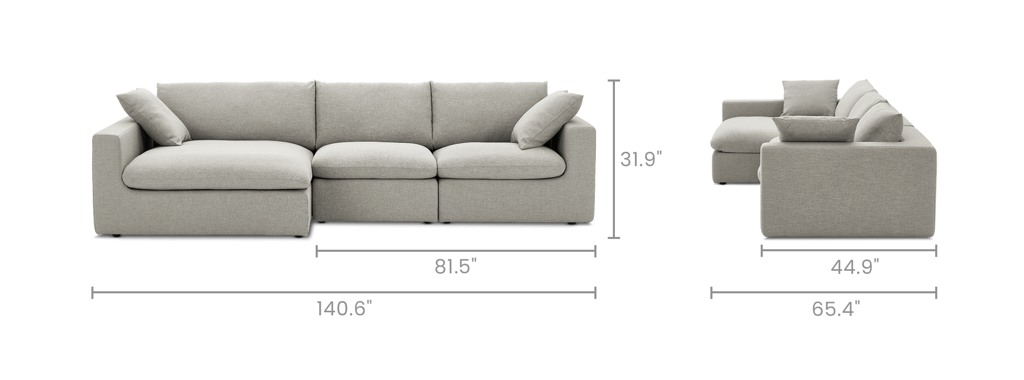 Dawson Wide Chaise Sectional Sofa