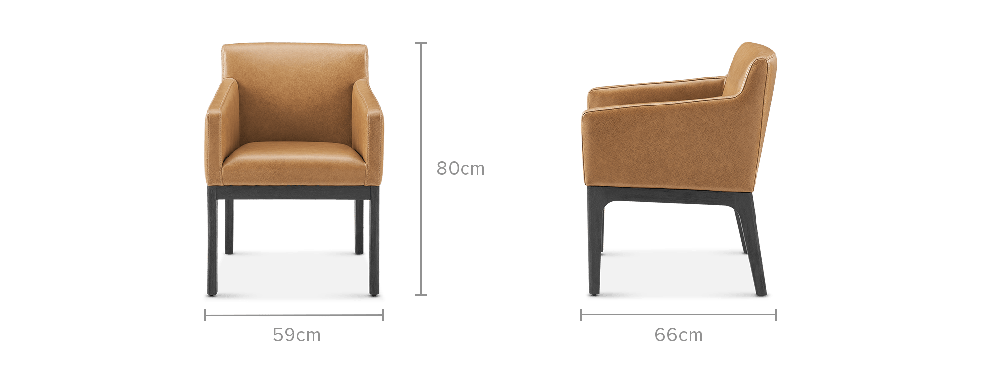 dimension of Elliot Leather Dining Arm Chair