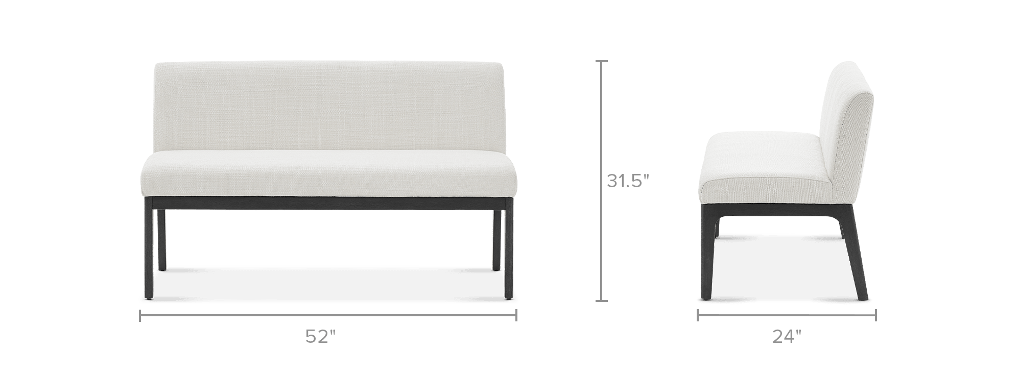dimension of Elliot Performance Fabric Banquette Bench
