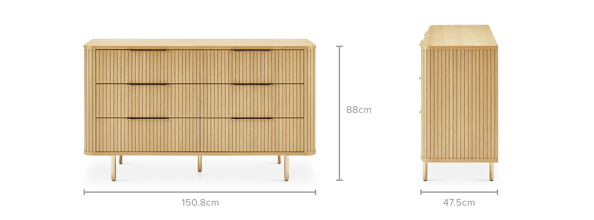 dimension of Harper 6-Drawer Dresser