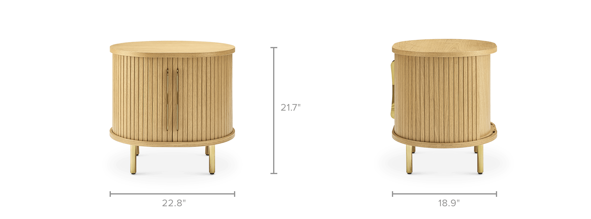dimension of Harper Storage Side Table