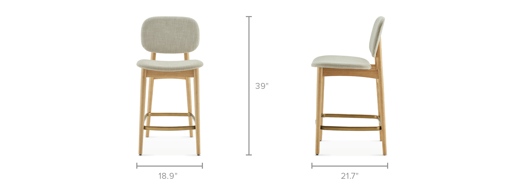 dimension of Kelsey Counter Stool