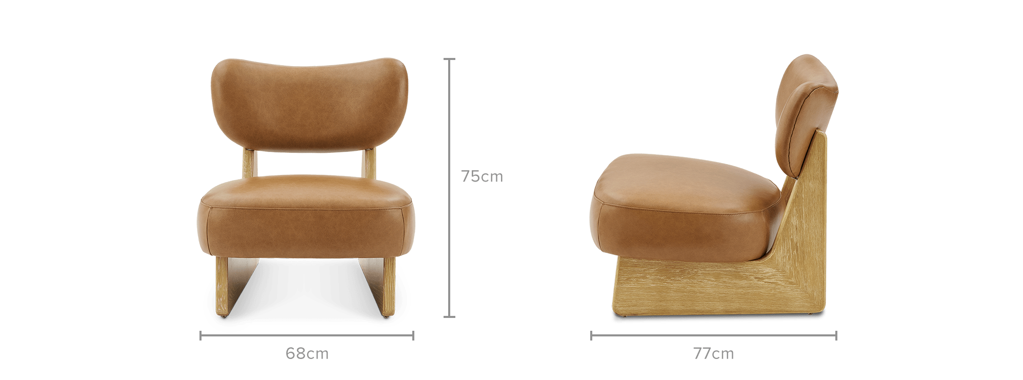 dimension of Solange Leather Chair