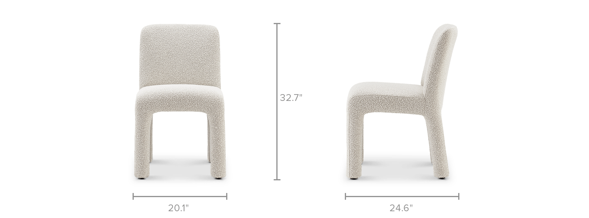 dimension of Sonia Performance Bouclé Dining Chair