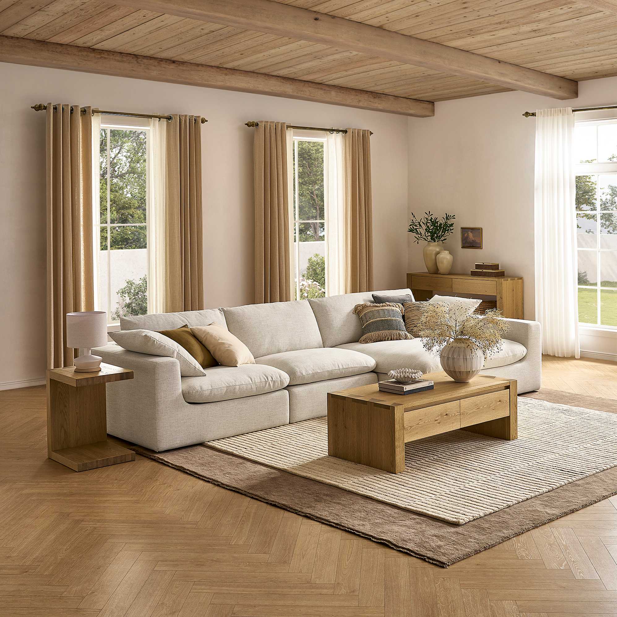 Dawson Wide Chaise Sectional Sofa 3