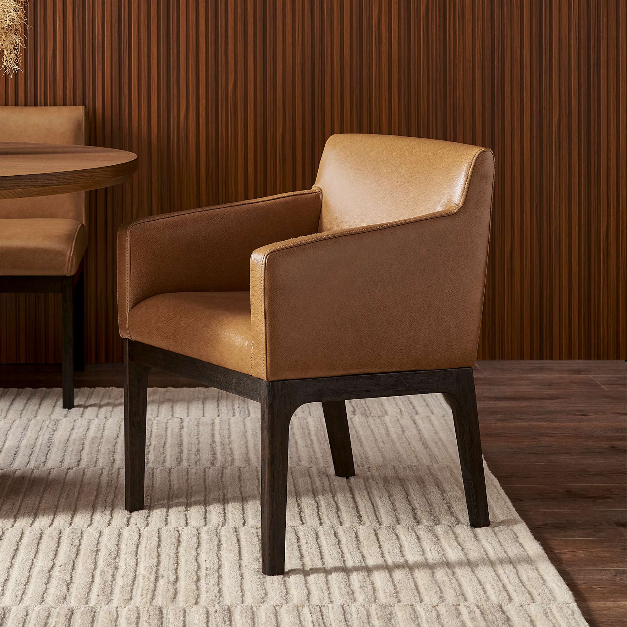 Elliot Leather Dining Arm Chair 0