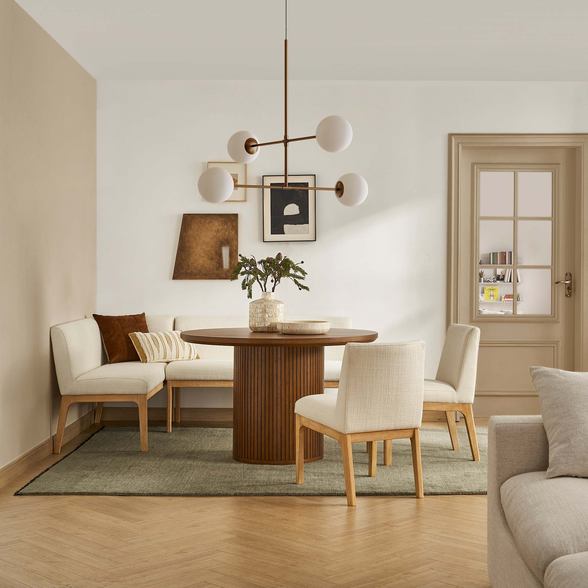 Elliot Performance Fabric L-Shape Banquette 2