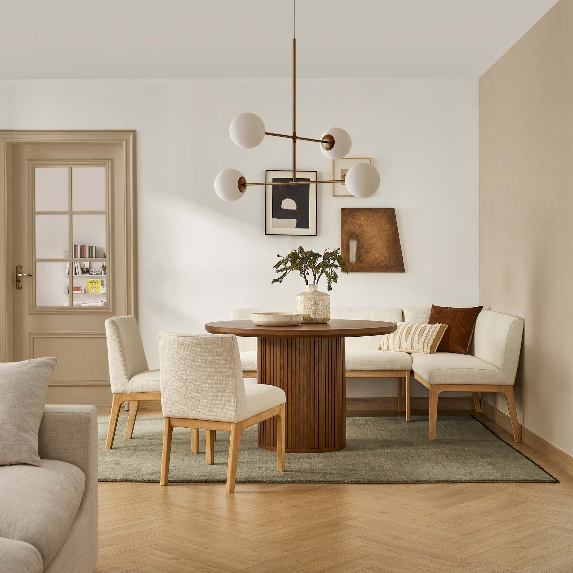 Elliot Performance Fabric L-Shaped Banquette 2